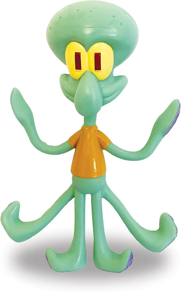 Bend-Ems™ - Spongebob - Squidward Squidward Toy Flexible Action Figure Poseable Bendable Spongebob Character Toy for Kids Gift Durable Collectible Toy for Kids Ages 3+