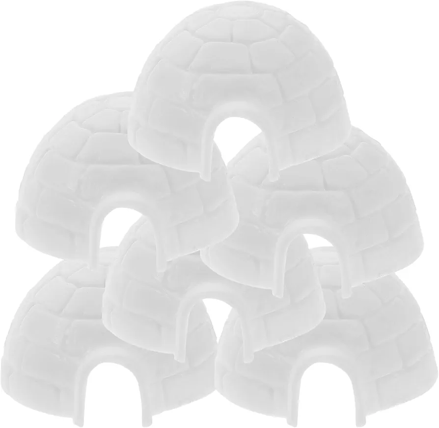 Zerodeko 6 PCS Mini Igloo Toys, Igloo Toy House, Realistic Polar Toys, Miniature Toys Playset Arctic Igloo Figures Toy Mini Arctic Igloo Toys Set for Boys Girls Kids