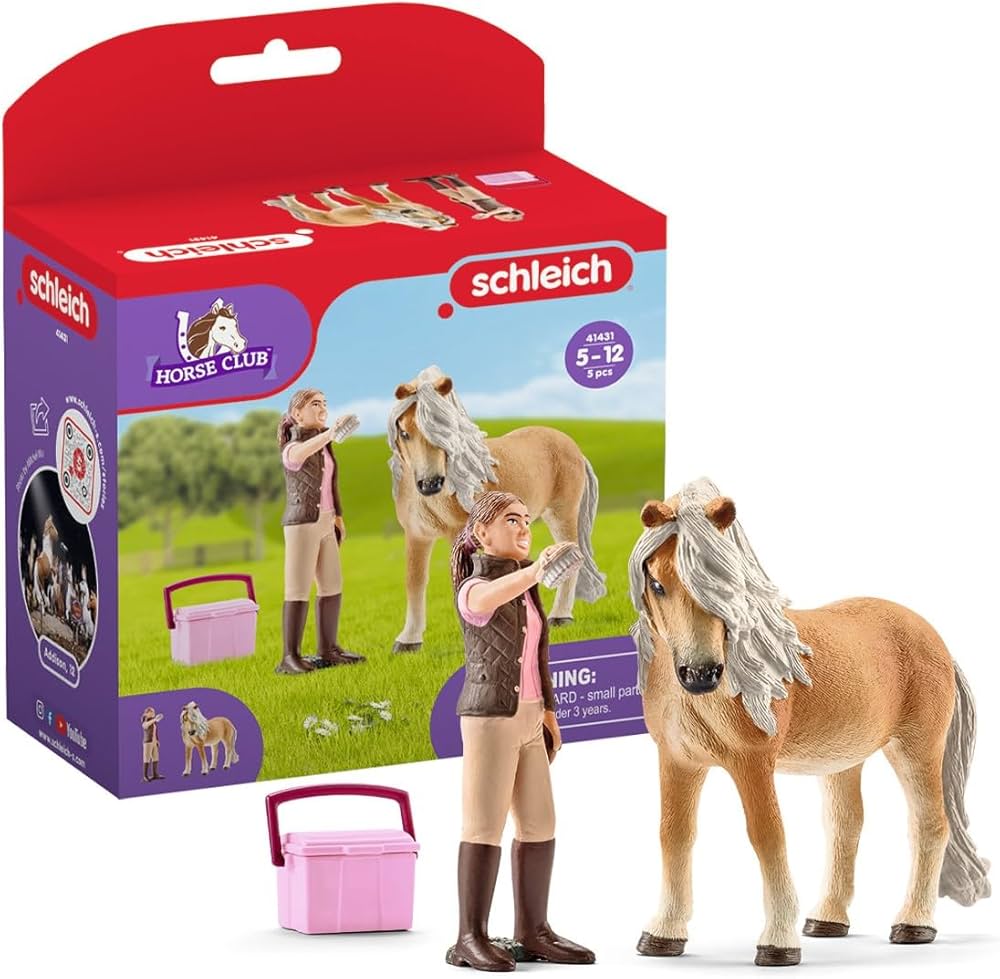 Schleich Horse Club Horse Toy for Girls and Boys Ages 5+, Groom with Icelandic Pony