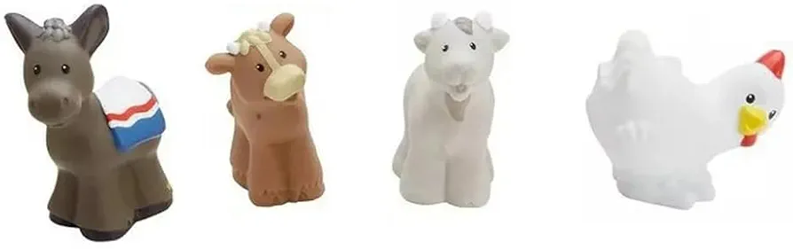 Replacement Parts for Little-People Christmas Nativity Playset - Replacement Donkey, Cow, Goat and Chicken ~ Works with FPT07, DPX53, J2404 and Many Other Sets