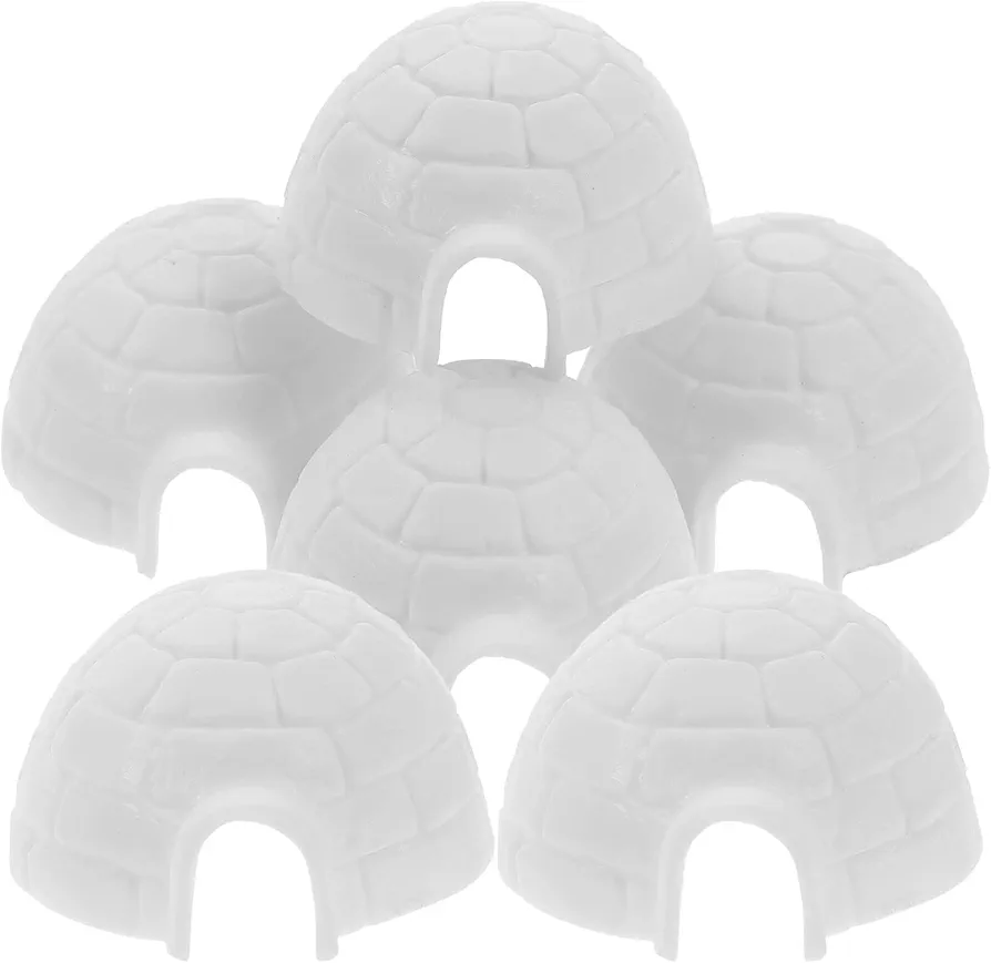 Zerodeko 6Pcs Igloo Figurines Set, Realistic Polar Toys Miniature Toys Playset Arctic Igloo Figures Toy Mini Arctic Igloo Toys Set for Kids