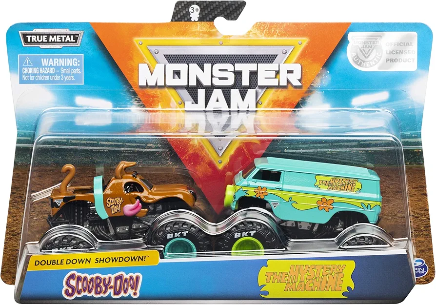 Monster Jam, Official Scooby Doo vs. Mysterty Machine Die-Cast Monster Trucks, 1:64 Scale, 2 Pack