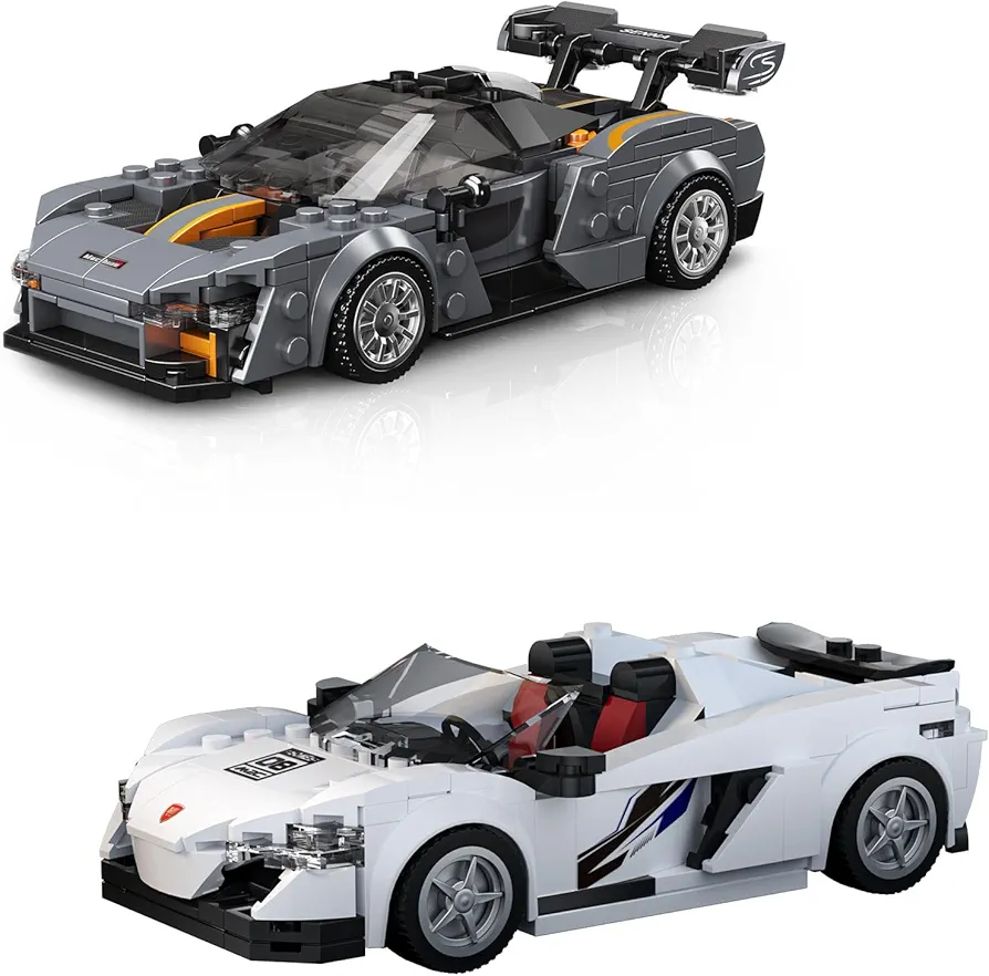 Mould King Speed Champion Car Senna and 650S Car Building Kit, 27008&27043 Model Car Kits Building Sets, Race Car Buildig Blcks