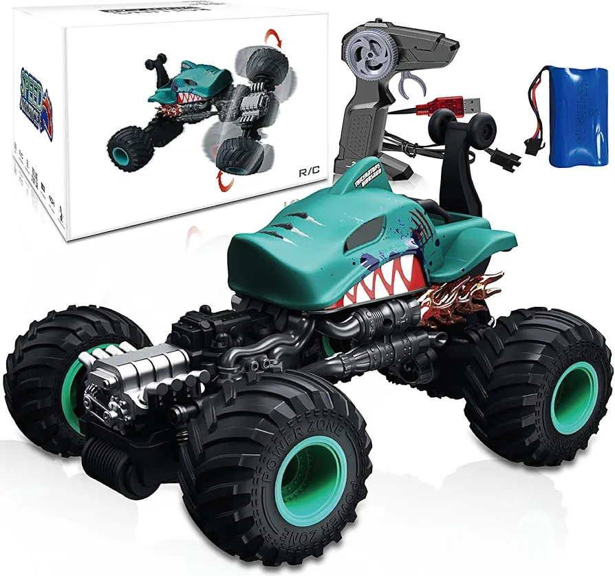 Dinosaur Toys Remote Control Car - 2.4 GHz High Speed 36KM/H RC Cars Toys,1:16 Scale All Terrain RC Cars,Headlight and Rechargeable Battery Gifts for Adults Boys 6-12.