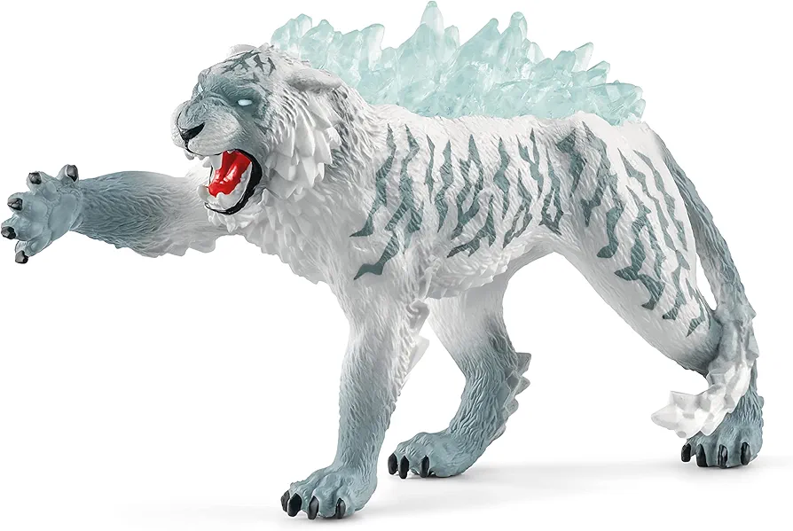 Schleich Eldrador Creatures Mythical Ice Tiger Action Figure - Featuring Ferocious and Fearsome Back Crystals, Durable Toy for Boys and Girls, Gift for Kids Age 7+