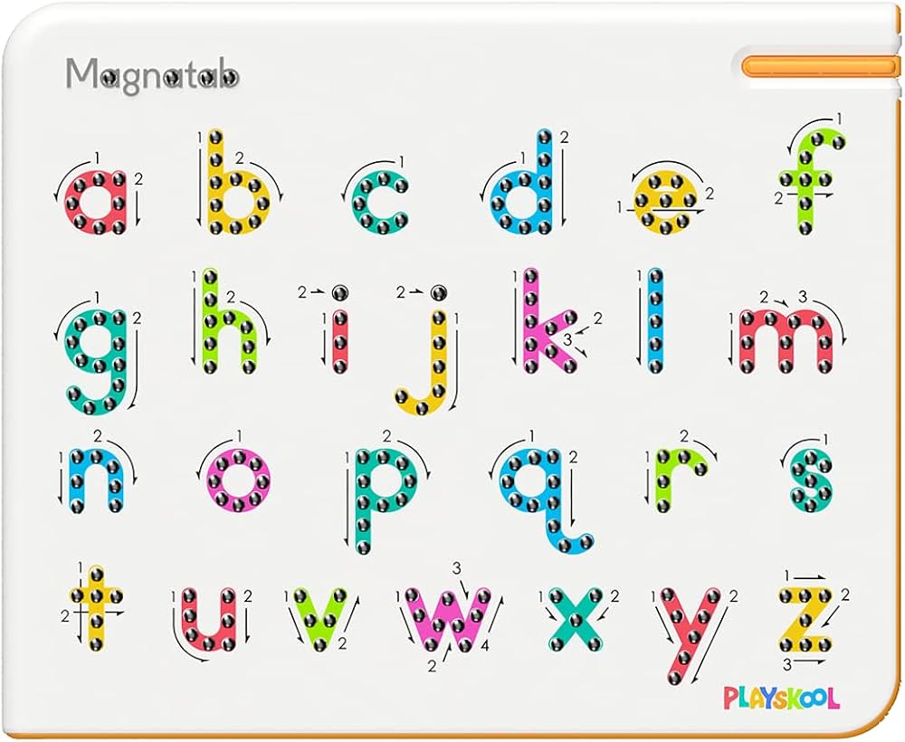 Playskool Magnatab — a to z Lowercase — Magnetic Board Toy Letter Tracing for Toddlers Learning and Sensory Drawing — for Kids Ages 3 and Up