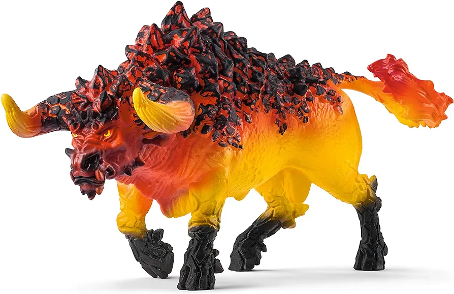 Schleich Eldrador Creatures Mythical Creatures Toys for Kids, Lava Monster Action Figure, Fire Bull, Ages 7+