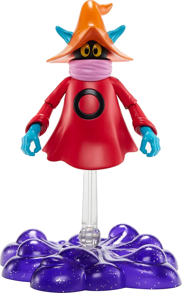 Masters of the Universe Origins Action Figure Orko Collectible, 5.5 Inch MOTU Wizard of Eternia Toy on Clear Stand & Base, 7 Posable Joints