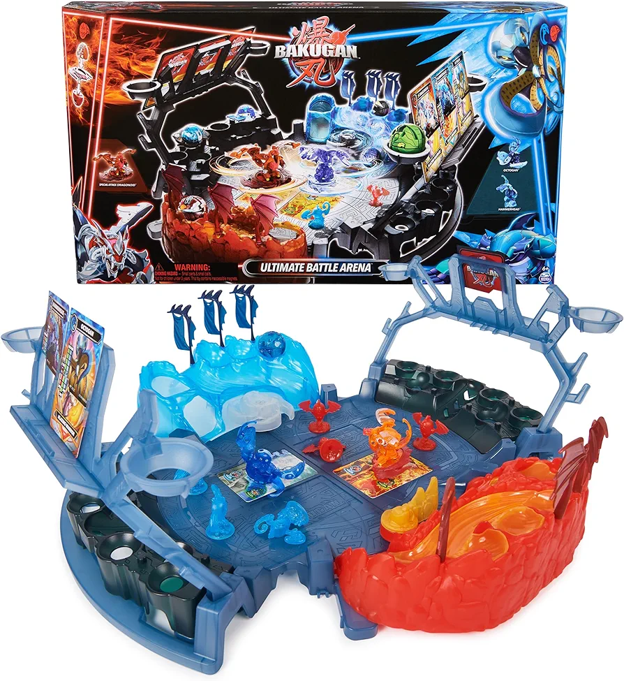 Bakugan Ultimate Battle Arena Playset with Special Attack Dragonoid, Octogan, Hammerhead Customizable, Spinning Action Figures and Playset, Kids Toys for Boys and Girls 6 and up