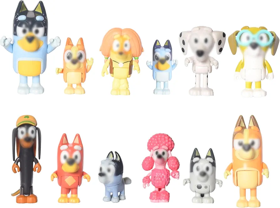 Set of 12 PCS Wolfs-Family Action Figures Toys Playset Gifts for Colorful-Stuffed Birthday, Room & Cake Decoration 2-3.54 Inches.