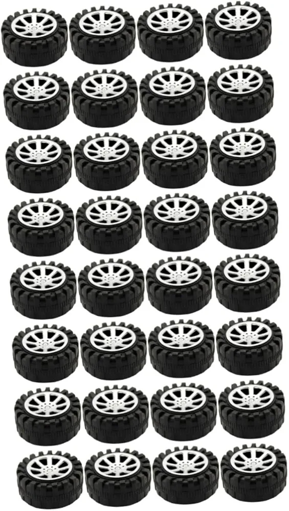 80 Pcs Toy Wheel Children DIY Toy Vehicle Wheel Playthings DIY Wheels Toy Accessories Little Wheel Toys Car Model Supplies DIY Wheel Toy Kid DIY Playthings Car Model Plaything