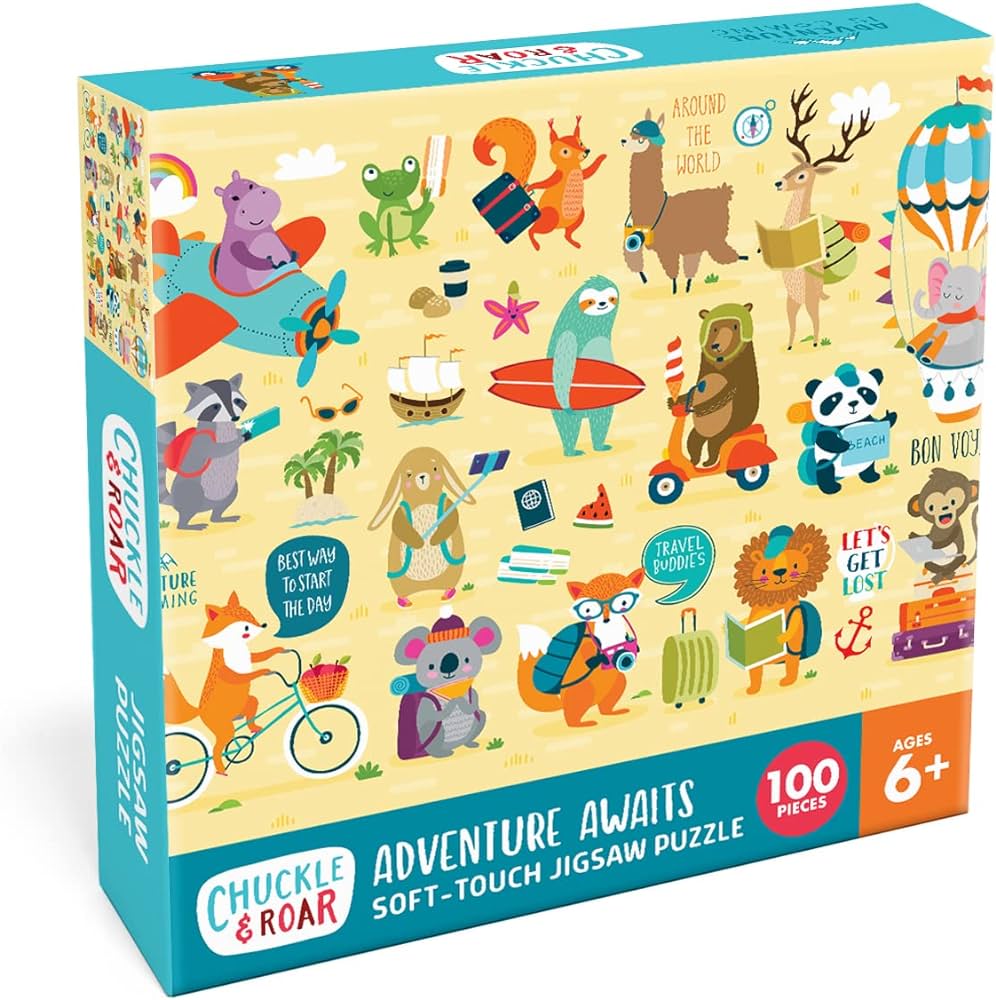 Chuckle & Roar - Adventure Awaits Puzzle - Engaging and Educational puzzles for kids - Larger pieces designed for preschool hands - 100 PC Jigsaw Puzzle