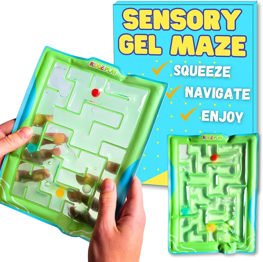 Gel Filled Sensory Maze - Best Squishy Fidget Toys - Sensory Toys for Kids with Autism | Cool Autism Toys & Anxiety Relief Items - Calming Toys for Classroom | Stress & Anxiety Relief for All Ages