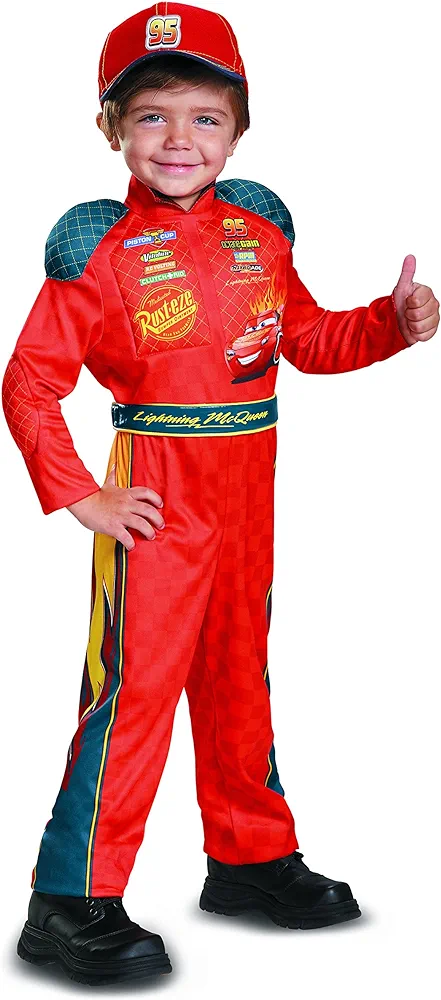 Cars 3 Lightning Mcqueen Classic Toddler Costume, Red, Large (4-6)