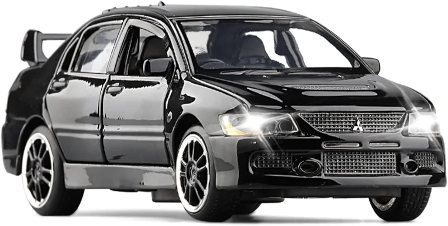 Scale model cars for Mitsubishi Lancer EVO IX Die Cast Metal Simulation Sound and Light Gift for Children 1:32 Toy Car Model