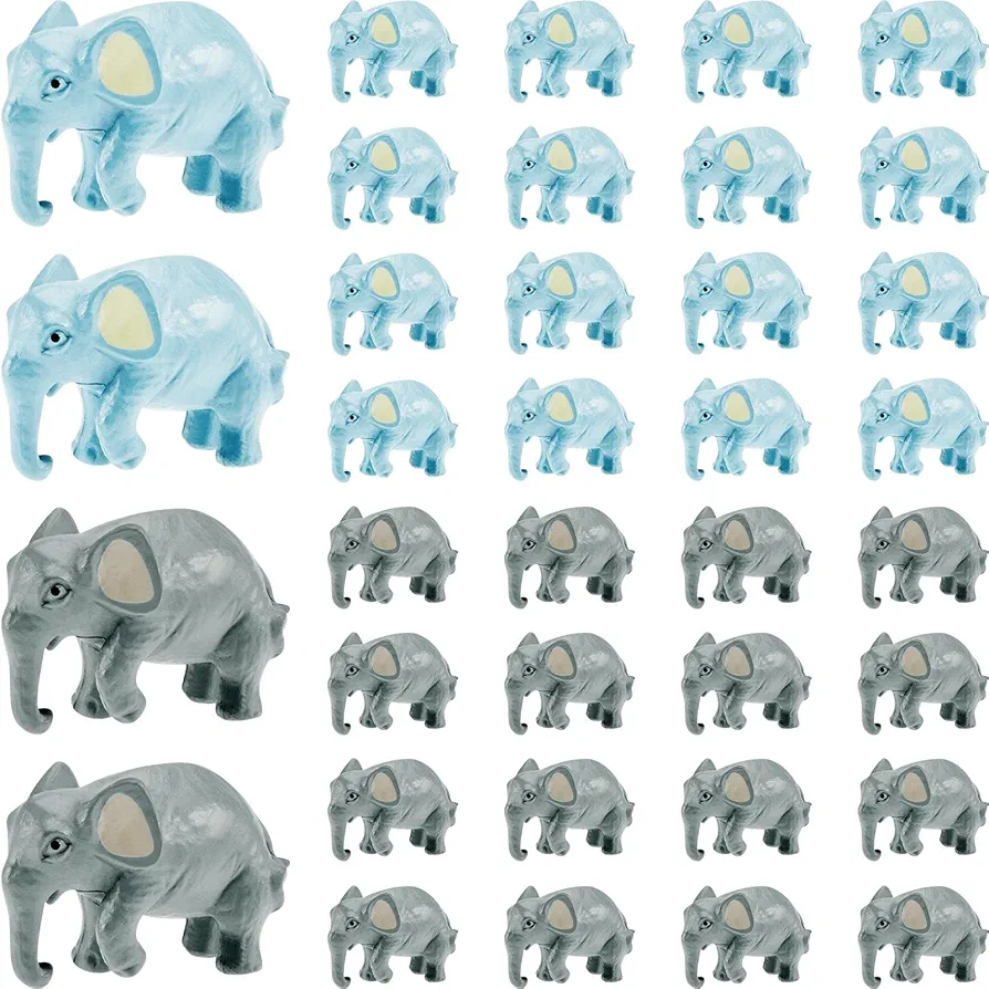 60 Pcs Miniature Elephant Figures Resin Elephant Figures Elephant Tiny Animals Wild Elephant Figure Realistic Animal Figure Collection for Dollhouse Landscape Home Garden Decoration