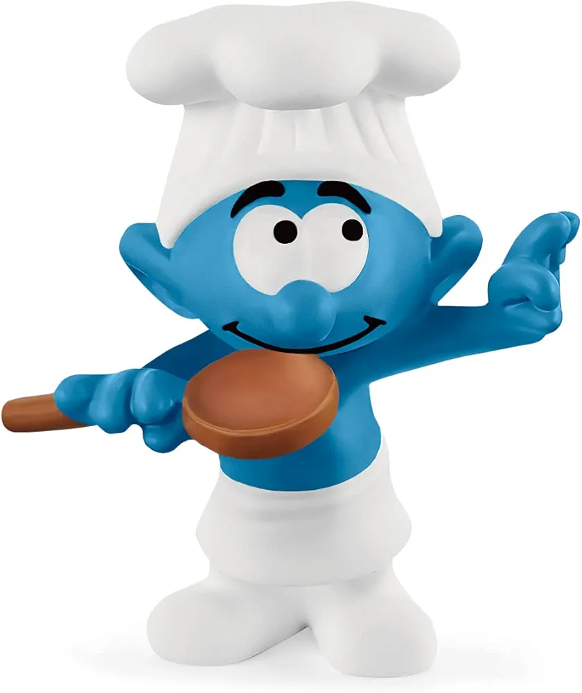 Schleich Smurfs, Collectible Retro Cartoon Toys for Boys and Girls, Chef Smurf Toy Figurine, Ages 3+