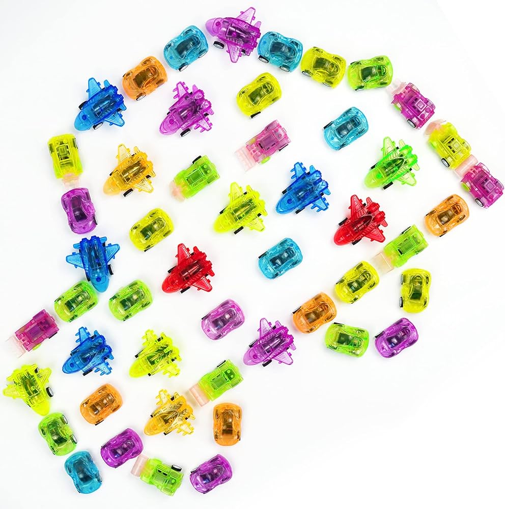 50 Mini Pull Back Cars for Kids 3-5 Years Old,Car Party Favors Toys Bulk Vehicle Set - Micro Preschool Cars for Goodie Bags, Treasure Box, Classroom Prizes, and Giveaways