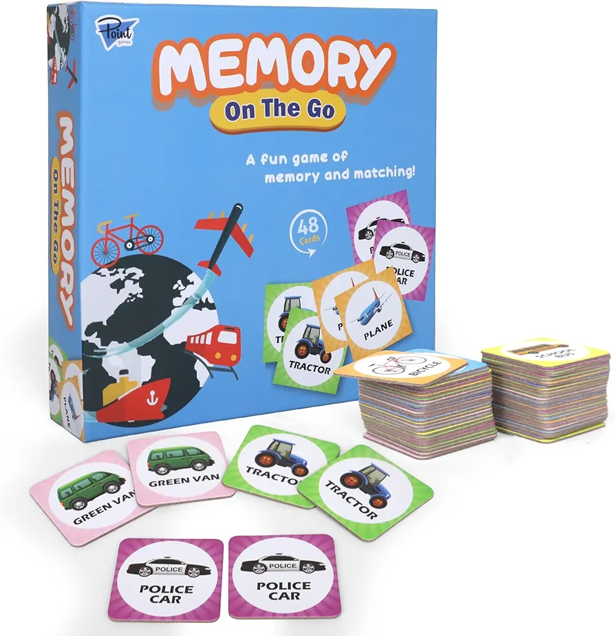 Point Games Memory Game for Kids, Matching Card Games, Flash Cards - Educational Toys - Preschool Learning - Birthday Gift for Boys & Girls Ages 3+