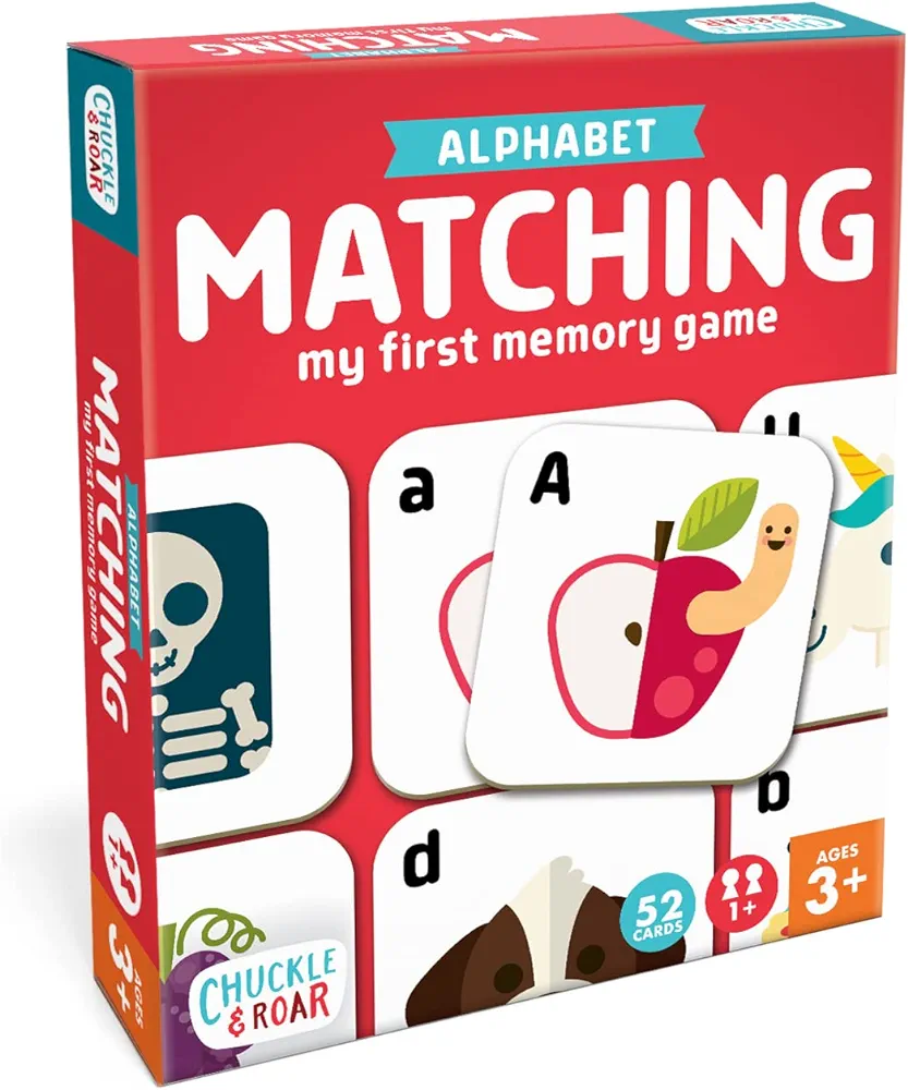 Chuckle & Roar - Matching Game Alphabet - Board Game for Kids 3 and up - Concentration Game for Toddlers - Preschool Game