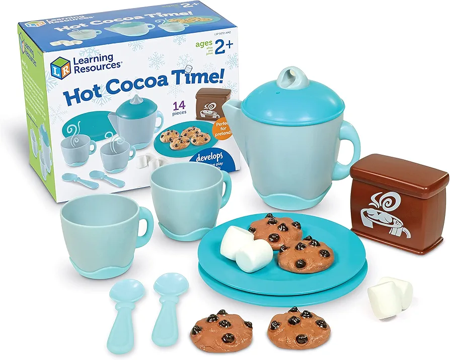 Learning Resources Hot Cocoa Time! Hot Cocoa Gift Set - 14 Pieces, Ages 2+ Pretend Play Toys for Toddlers, Holiday Gifts for Boys and Girls, Kids Stocking Stuffers