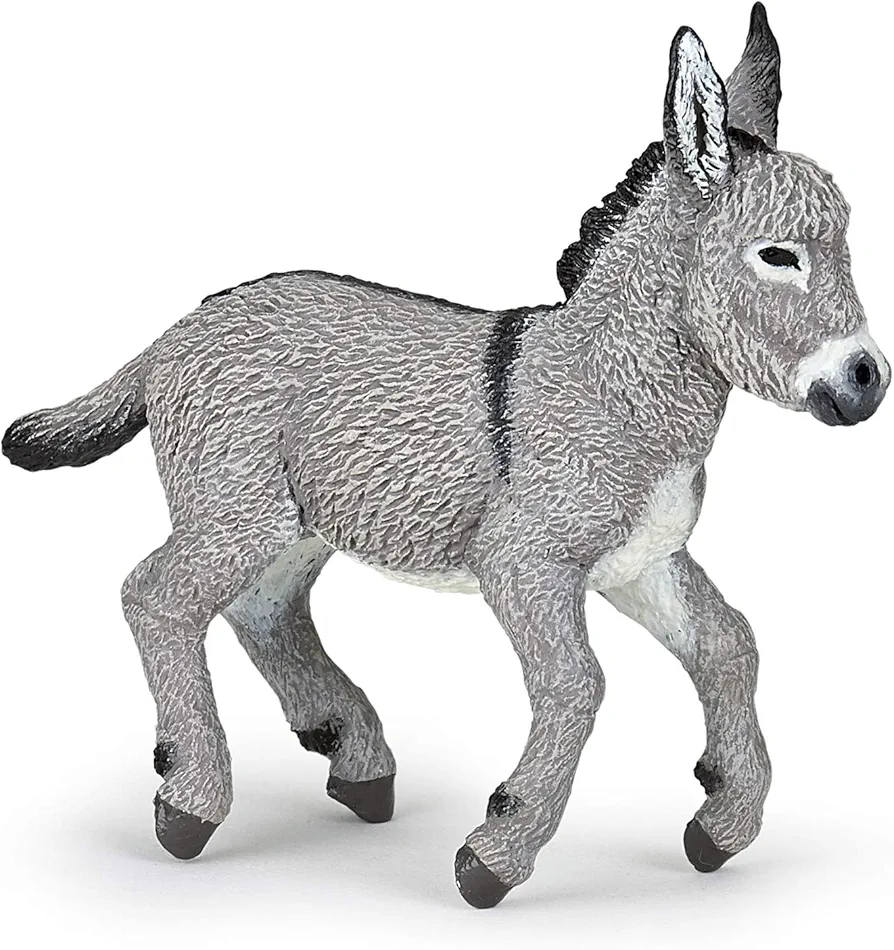 Papo -Hand-Painted - Figurine -Farmyard Friends -Provence donkey foal -51177 - Collectible - For Children - Suitable for Boys and Girls - From 3 years old , Gray