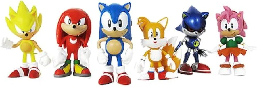 Sonic Multi Pack 2" Action Figure (6 Classic Figures - Knuckles, Sonic, Super Sonic, Amy, Metal Sonic and Tails) TRU Exclusive