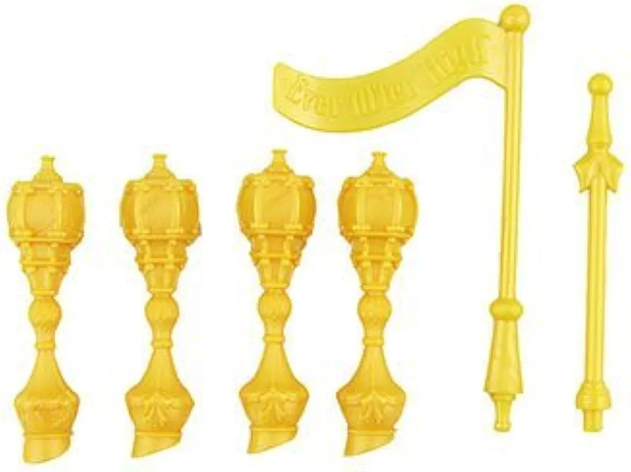 Ever After High 2-in-1 Castle Playset - Replacement Gold Bridge Posts, Left Tower Gold Flag, and Right Tower Gold Pole