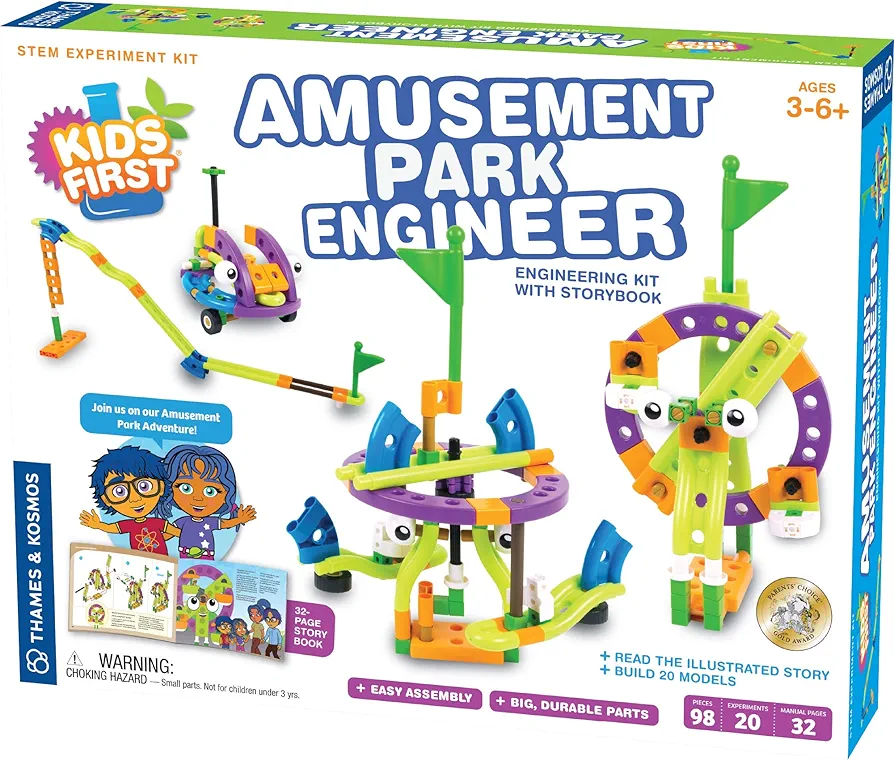 Kids First: Amusement Park Engineer | STEM Kit | Early Learning | STEM Toys | Building Kit |Ages 3+ | Pre- School Toys | Kid's Science