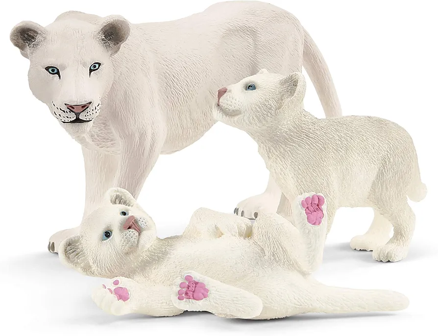 Schleich Wild Life 3pc. Lion Mother and Cubs Figurine Set - Authentic and Highly Detailed Toy Set, Durable for Education and Fun Play, Perfect for Boys and Girls, Ages 3+, Multicolor, 2.09 inch