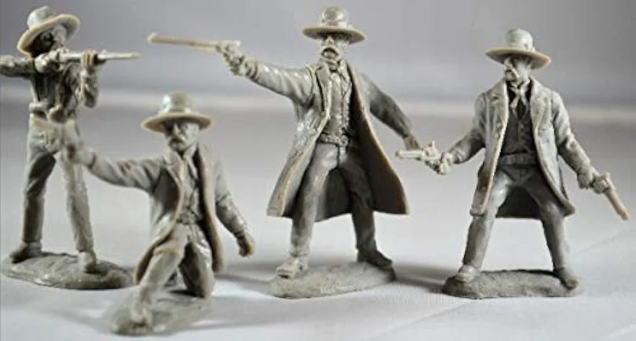 Toy Soldiers of San Diego 1/32 Tombstone Set 1: The Gunfighters Figure Playset (4)