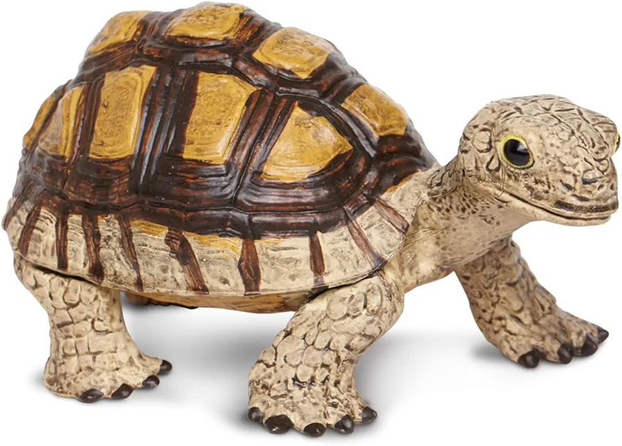 Safari Ltd. Incredible Creatures Tortoise Figurine - Detailed 4.75" Plastic Model Figure - Fun Educational Play Toy for Boys, Girls & Kids Ages 18M+