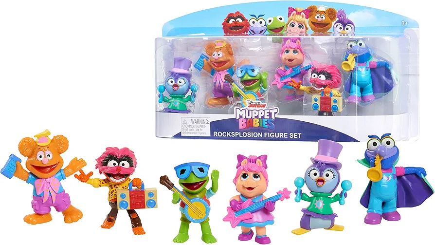 Disney Junior 2.5-inch Muppet Babies 6-Piece Rocksplosion Figure Set, Pretend Play, Kids Toys for Ages 3 Up by Just Play