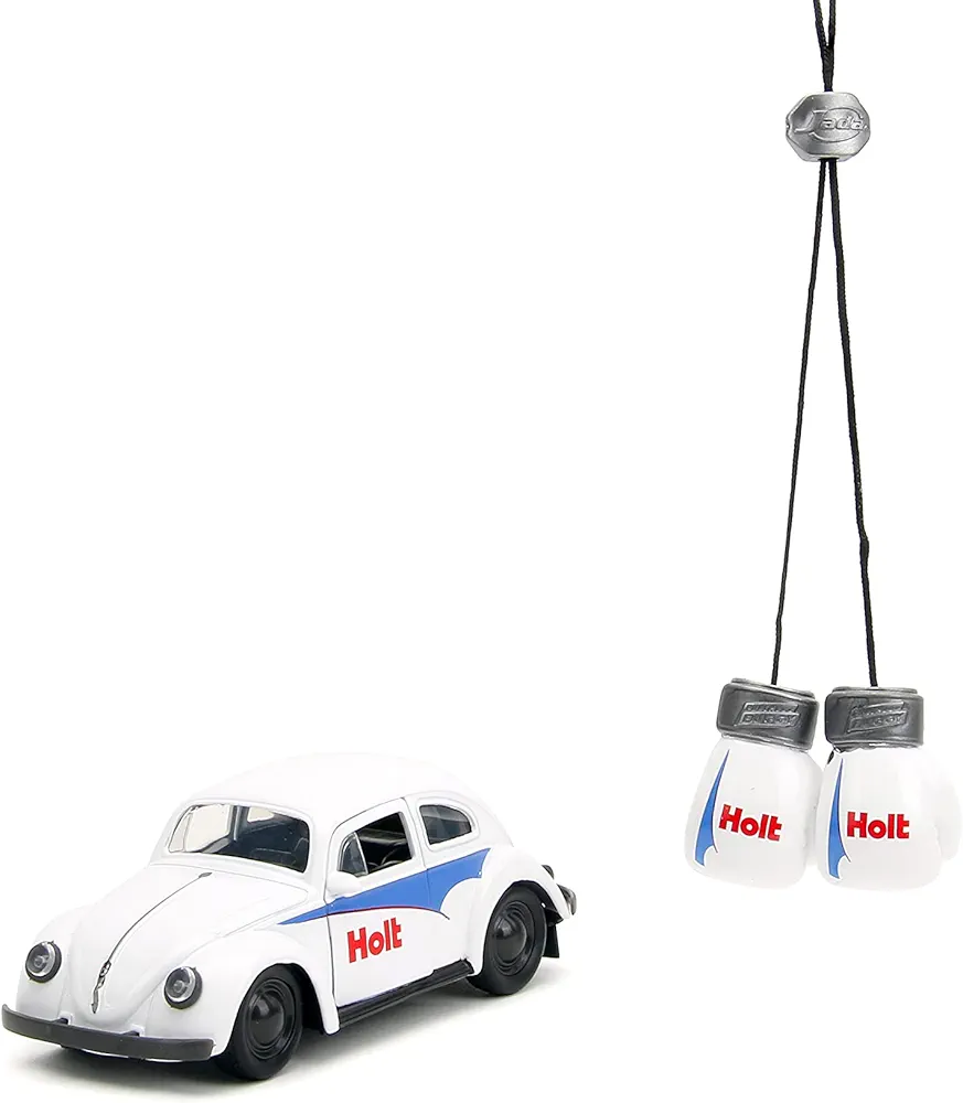 Punch Buggy 1:32 Scale 1959 Volkswagen Beetle Die-cast Car with Mini Gloves Accessory (White), Toys for Kids and Adults