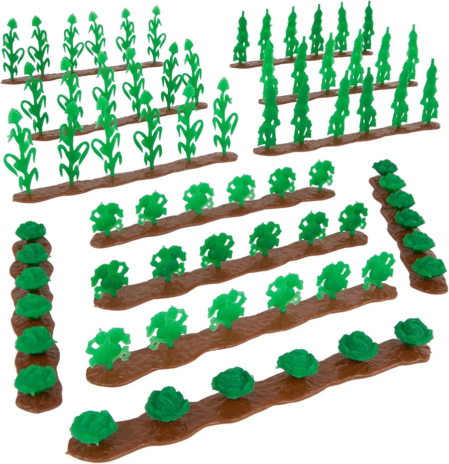 BMC Classic Marx Farm Crop Rows - 12pc Plastic Corn & Vegetable Field Playset USA