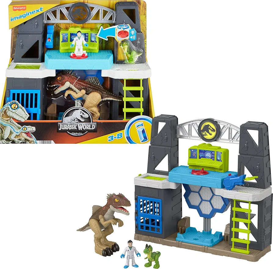 Fisher-Price Imaginext Jurassic World Dinosaur Toys Scan & Glow Dino Playset with Lights & Sounds for Kids Ages 3+ Years