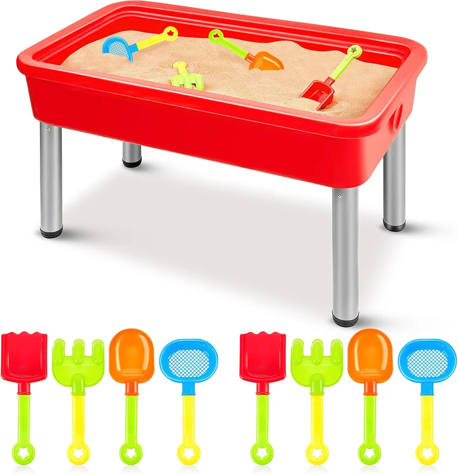 43.3'' Large Sensory Table Kids Sand and Water Table with 8 Pcs Beach Toys, Playful Activity Sensory Table for Outdoor Indoor Toddlers Girls Boys Classroom Preschool Learning Daycare Play