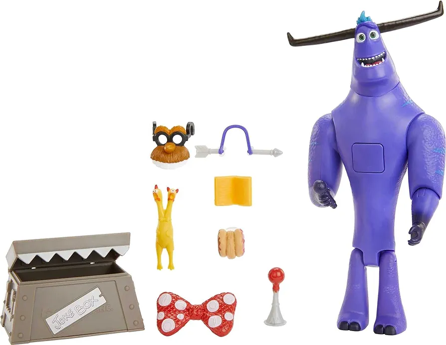 Mattel Monsters at Work Tylor Tuskmon The Jokester Feature Figure Talking Interactive Disney Plus Character Toy with Accessories, Posable Authentic Look & Sound, Kids Gift Ages 3 Years & Up