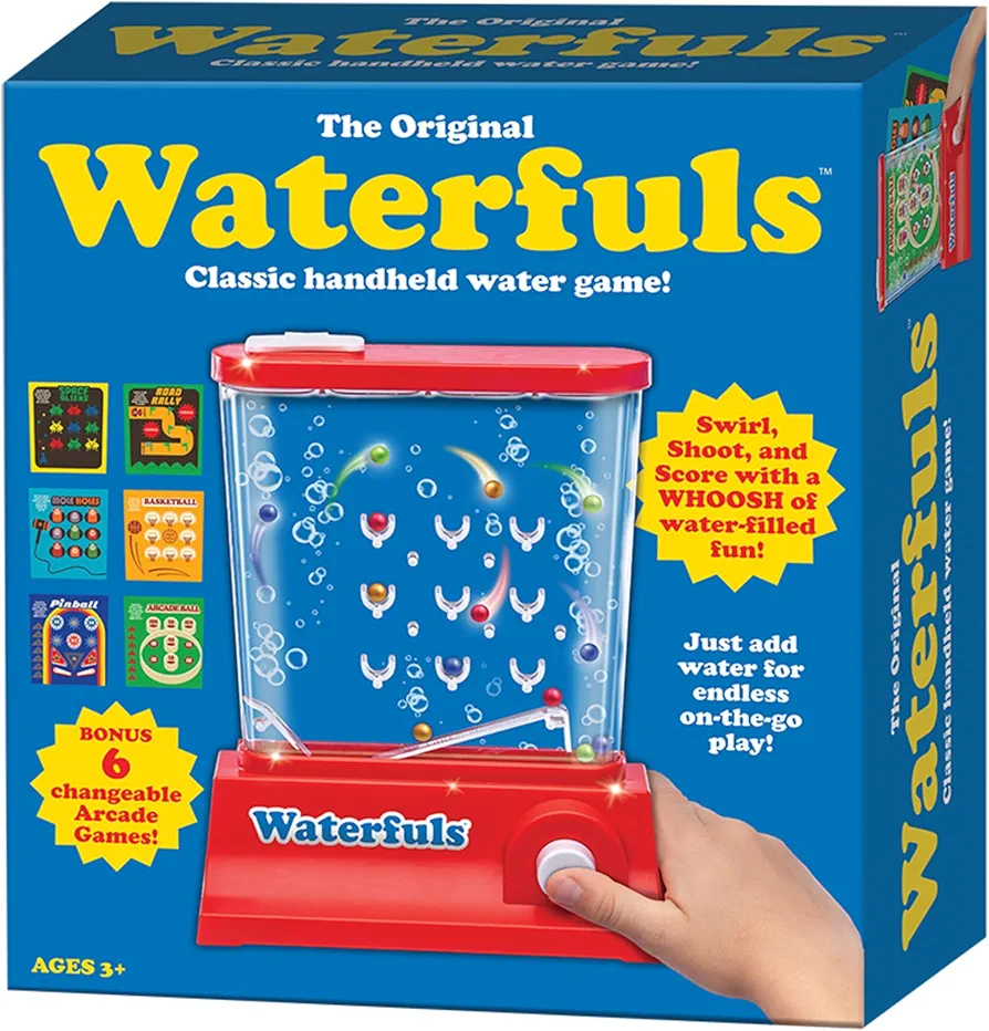 Original Waterfuls Classic Handheld Water Games – Kids Games, Retro Travel Games, Fidget Toys for Kids, Autism Toys, 6 Interchangeable Back Panels, Screen Free Play, Portable, Ages 3+