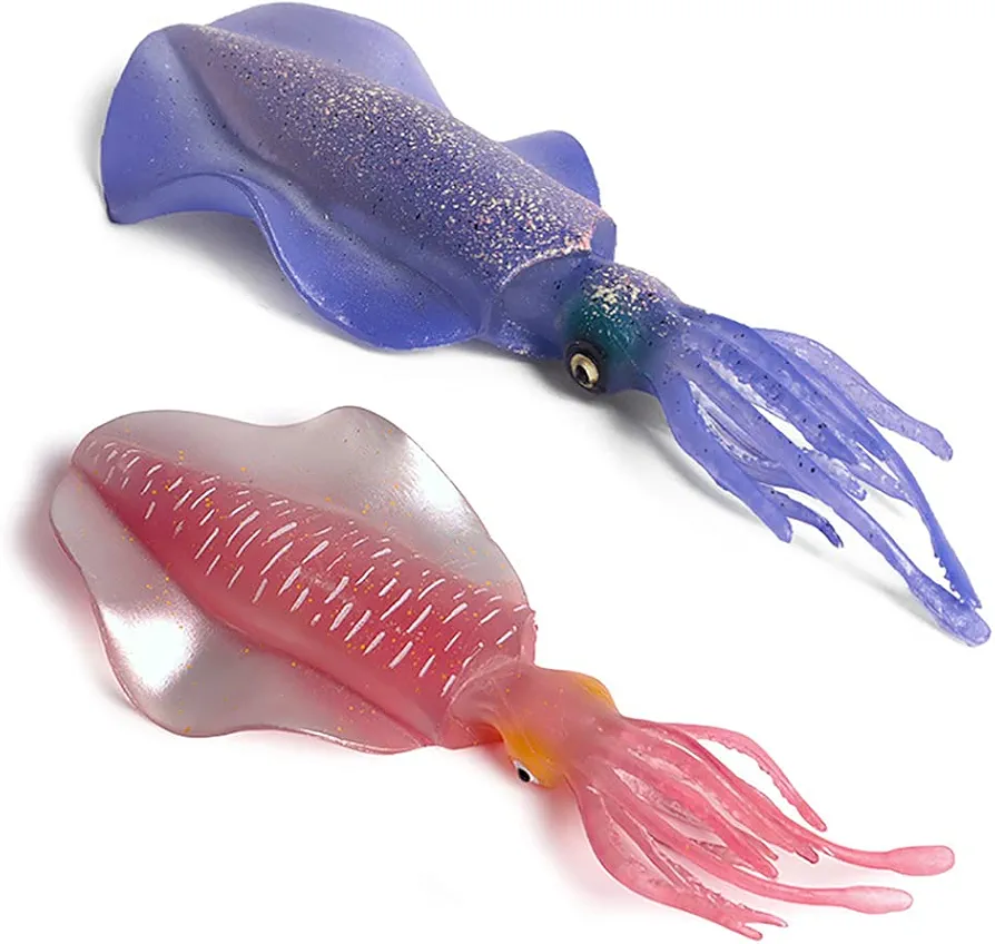 Realistic Reef Squid Model Toys, Simulated Sea Life Animals Figurine Collection Sea Creature Science Educational Props