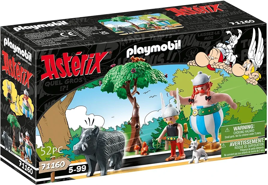 PLAYMOBIL Asterix 71160 Wild Boar Hunting, With Tilting Tree, Toy for Children Ages 5+