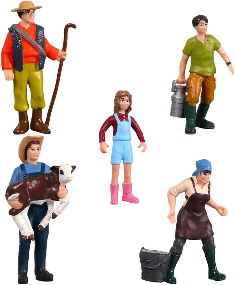 Farmer People Figurines Persona Figure Miniature People Farmer Model Farm Mini People Figurines Farm Farm Figure Model Set, Miniature Figurines Miniature Figures Persona 5 Figure