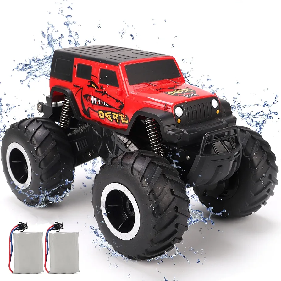 1:16 Pick-up Toys RC Car Monster Truck Toys Remote Control Cars Body Waterproofing Suitable for All Terrain 2.4GHz 4WD Off-Road Car Gifts Presents for Boys/Kids/Girls/Adults Ages 6+