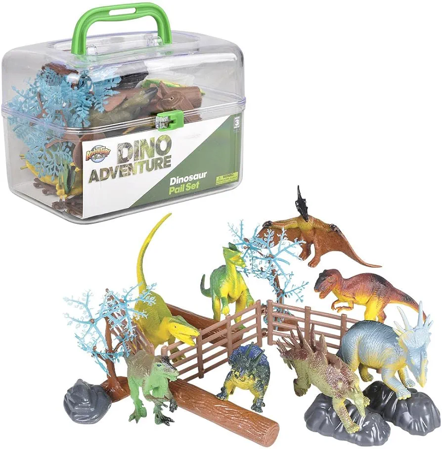 Adventure Planet Dinosaur Set with Carrying Case, 20-Piece