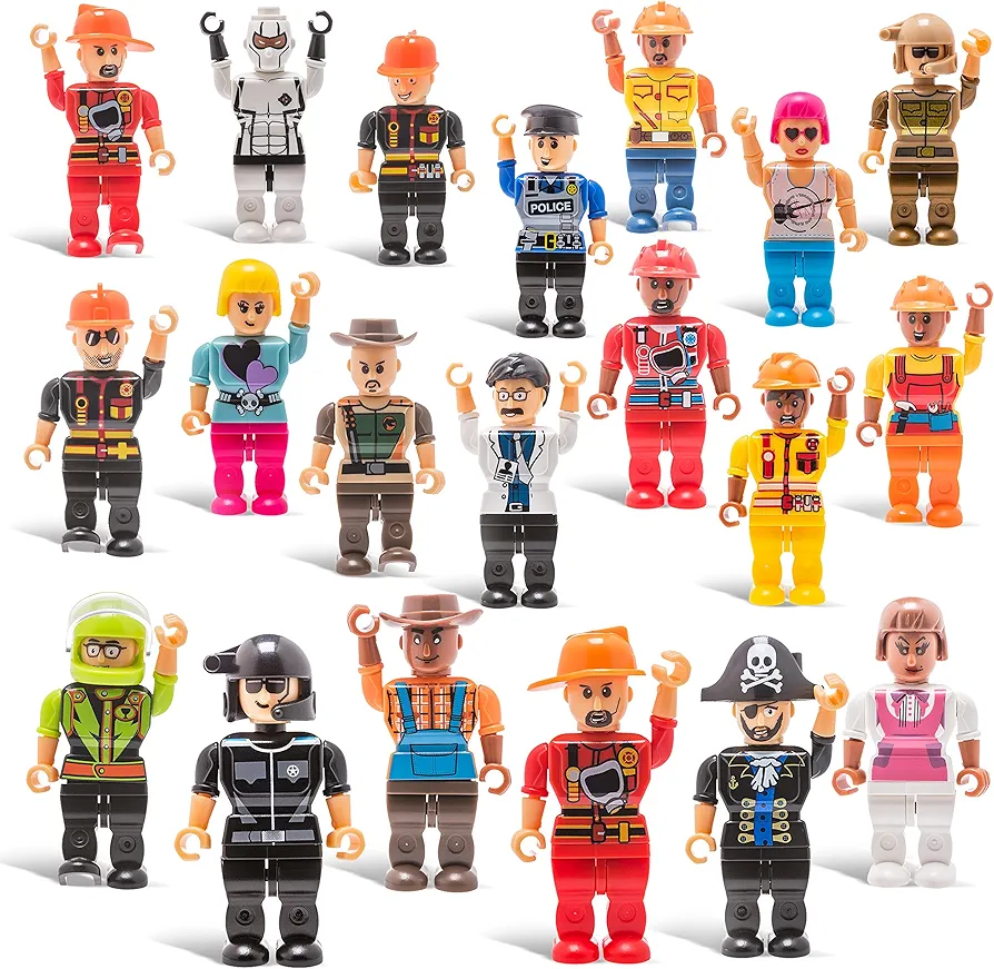 20 Mini Toy Figure Toys - Set for Christmas Stocking Stuffers, X-mas Gifts for Kids, Assortment of Boys and Girls Figurines for Birthday Party Favors, Minifigures, Xmas Toys Figures.