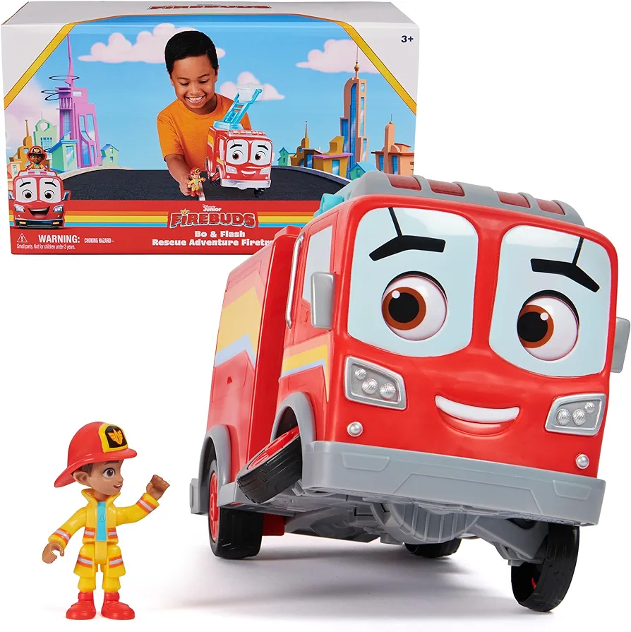 Bo & Flash Rescue Adventure Fire Truck with VROOMLINK, Lights, Sounds, Movements Kids Toys for Boys and Girls Ages 3+