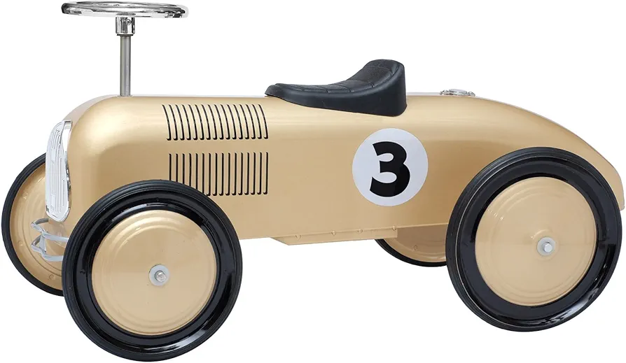 Gold Metallic Steel Retro Racer Ride On (71129)