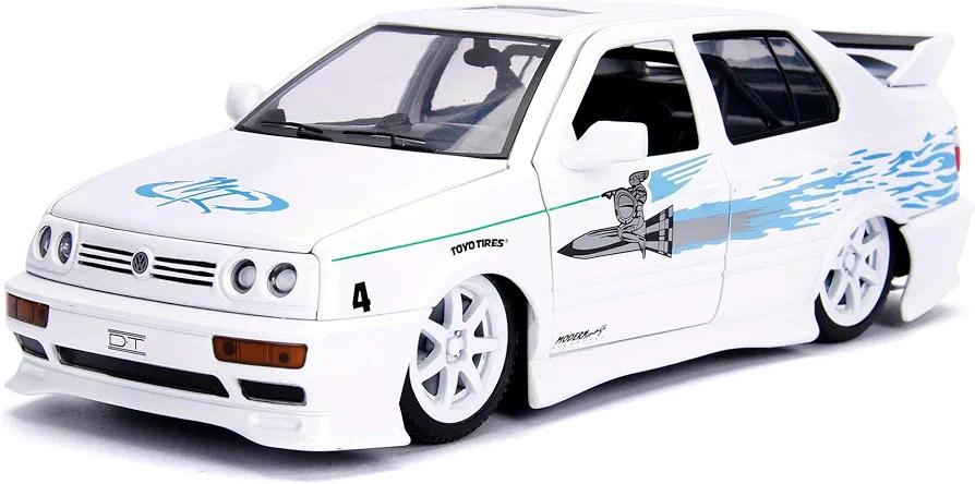 Jada Toys Fast & Furious 1:24 Jesse's Volkswagen Jetta Die-cast Car, Toys for Kids and Adults, White (99591W)