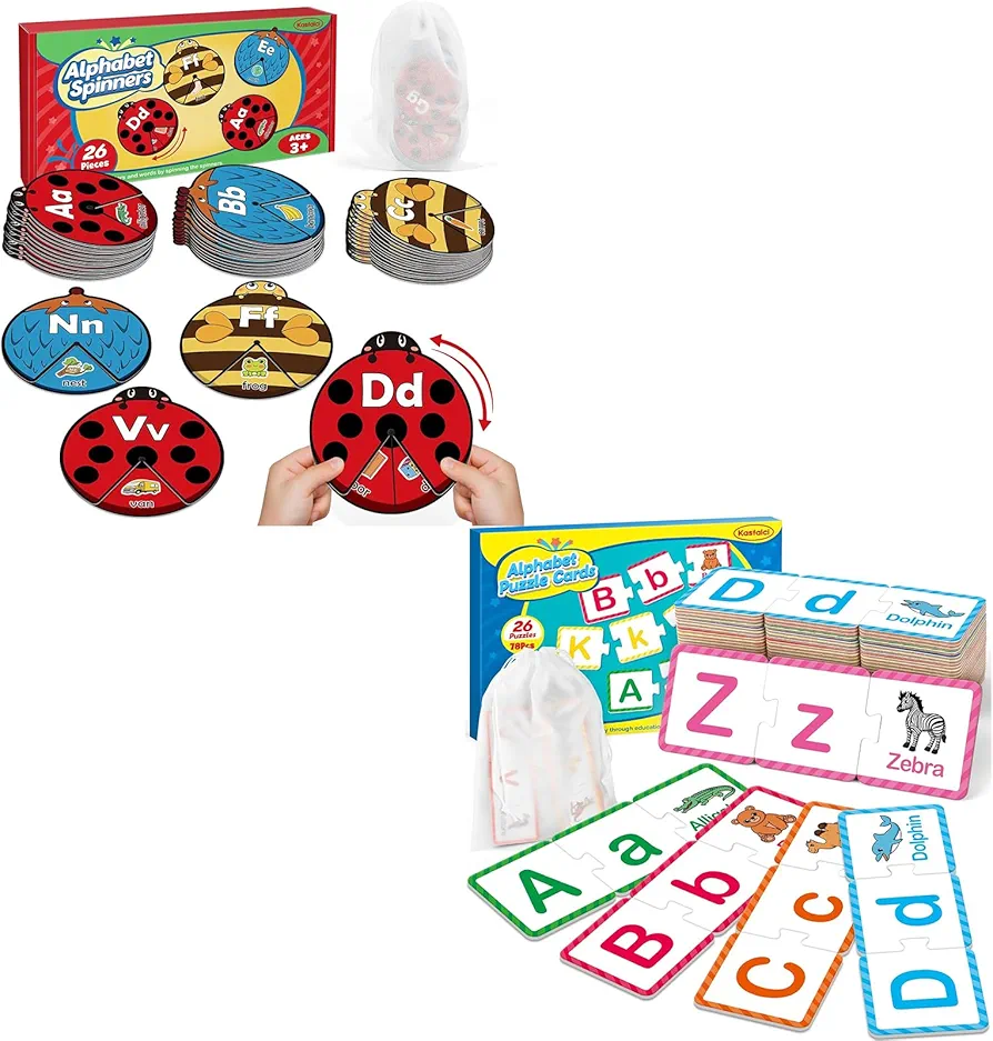 Alphabet Puzzle & Alphabet Cards,Alphabet Learning Toys,ABC Learning for Toddlers Kids,Matching Letter Game,Preschool Learning Activities,Kindergarten Classroom Must Haves,Homeschool Supplies