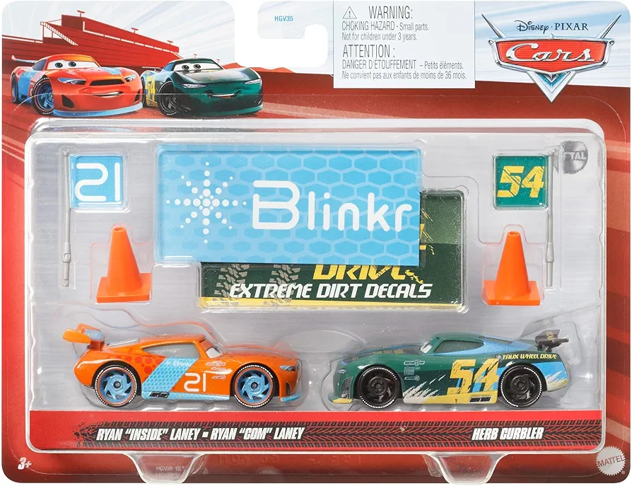 Disney Cars 2022 Fan-Favorite 2-Pack with Race Team Flags and Signs: Superfly and Airborne